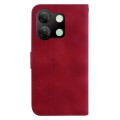 For Infinix Smart 7 HD 7-shaped Embossed Leather Phone Case(Red)