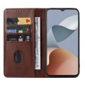 For ZTE Blade A34 Magnetic Closure Leather Phone Case(Brown)