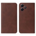 For Xiaomi Redmi Note 12R Magnetic Closure Leather Phone Case(Brown)