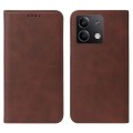 For Xiaomi Redmi Note 13 5G Magnetic Closure Leather Phone Case(Brown)