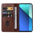 For Xiaomi Redmi Note 13 4G Magnetic Closure Leather Phone Case(Brown)