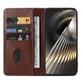 For Xiaomi Redmi Turbo 3 Magnetic Closure Leather Phone Case(Brown)