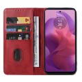 For Motorola Moto G24 Magnetic Closure Leather Phone Case(Red)
