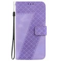 For Tecno Pova 5 Pro 7-shaped Embossed Leather Phone Case(Purple)