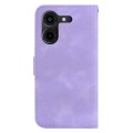 For Tecno Pova 5 Pro 7-shaped Embossed Leather Phone Case(Purple)