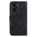 For Tecno Pova 5 Pro 7-shaped Embossed Leather Phone Case(Black)