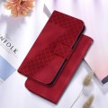 For Tecno Spark 20 Pro 7-shaped Embossed Leather Phone Case(Red)
