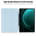 For Samsung Galaxy Tab S9 FE+ 3-Fold Pure Color TPU Smart Leather Tablet Case with Pen Slot(Light Bl