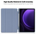 For Samsung Galaxy Tab S9 FE 3-Fold Pure Color TPU Smart Leather Tablet Case with Pen Slot(Lavender)