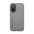 For Realme C67 4G Skin Feel Magnetic Leather Back Phone Case(Light Grey)