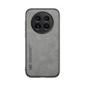 For Realme 12 5G Skin Feel Magnetic Leather Back Phone Case(Light Grey)