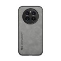 For Realme 12+ Skin Feel Magnetic Leather Back Phone Case(Light Grey)