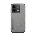 For Xiaomi Redmi Note 13 5G Skin Feel Magnetic Leather Back Phone Case(Light Grey)