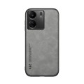 For Xiaomi Redmi 13C Skin Feel Magnetic Leather Back Phone Case(Light Grey)
