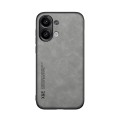 For Xiaomi Redmi Note 13 4G Skin Feel Magnetic Leather Back Phone Case(Light Grey)