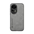 For Huawei nova 12 Pro Skin Feel Magnetic Leather Back Phone Case(Light Grey)
