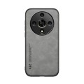 For Honor X9b Skin Feel Magnetic Leather Back Phone Case(Light Grey)