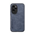 For Honor 100 Pro Skin Feel Magnetic Leather Back Phone Case(Blue)