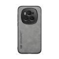 For Honor Magic6 Pro Skin Feel Magnetic Leather Back Phone Case(Light Grey)