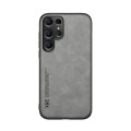 For Samsung Galaxy S24 Ultra 5G Skin Feel Magnetic Leather Back Phone Case(Light Grey)