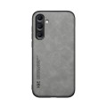 For Samsung Galaxy S24+ 5G Skin Feel Magnetic Leather Back Phone Case(Light Grey)