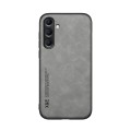 For Samsung Galaxy S24 5G Skin Feel Magnetic Leather Back Phone Case(Light Grey)