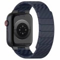 For Apple Watch Series 8 45mm Carbon Fiber Magnetic Loop Watch Band(Midnight Blue)