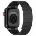 For Apple Watch SE 44mm Carbon Fiber Magnetic Loop Watch Band(Black)