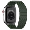 For Apple Watch Series 6 44mm Carbon Fiber Magnetic Loop Watch Band(Official Green)