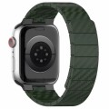 For Apple Watch Series 3 38mm Carbon Fiber Magnetic Loop Watch Band(Official Green)