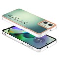 For Motorola Moto G54 Electroplating Marble Dual-side IMD Phone Case(Smile)