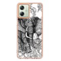 For Motorola Moto G54 Electroplating Marble Dual-side IMD Phone Case(Totem Elephant)