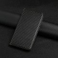 For Samsung Galaxy A05S Carbon Fiber Texture Flip Holder Leather Phone Case(Black)