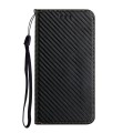 For Samsung Galaxy A05S Carbon Fiber Texture Flip Holder Leather Phone Case(Black)