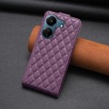 For Xiaomi Redmi 13C Diamond Lattice Vertical Flip Leather Phone Case(Dark Purple)