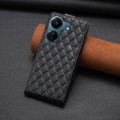 For Xiaomi Redmi 13C Diamond Lattice Vertical Flip Leather Phone Case(Black)