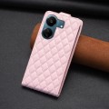 For Xiaomi Redmi 13C Diamond Lattice Vertical Flip Leather Phone Case(Pink)