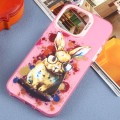 For iPhone 15 Pro Animal Pattern PC Phone Case(Rabbit)