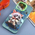 For iPhone 15 Pro Animal Pattern PC Phone Case(Raccoon)