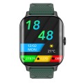 F12 2.02 inch Curved Screen Smart Watch Supports Voice Call/Blood Sugar Detection(Black + Green)
