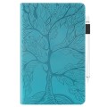For Amazon Kindle Fire HD 10 2023 Life Tree Series Horizontal Flip Leather Tablet Case(Lake Blue)