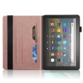 For Amazon Kindle Fire HD 10 2023 Life Tree Series Horizontal Flip Leather Tablet Case(Rose Gold)