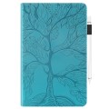 For Samsung Galaxy Tab S9 Ultra Life Tree Series Horizontal Flip Leather Tablet Case(Lake Blue)