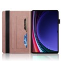 For Samsung Galaxy Tab S9 Ultra Life Tree Series Horizontal Flip Leather Tablet Case(Rose Gold)