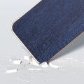 For Samsung Galaxy Z Flip5 Nano Plating Wood Texture PU Phone Case(Blue)