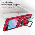 For Samsung Galaxy Z Flip5 2 in 1 Holder Magnetic Armor Shockproof Phone Case(Red)