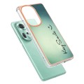 For OPPO Reno11 5G Global Electroplating Marble Dual-side IMD Phone Case(Smile)