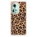 For OPPO Reno11 5G Global Electroplating Marble Dual-side IMD Phone Case(Leopard Print)