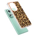 For OPPO Reno11 5G Global Electroplating Marble Dual-side IMD Phone Case(Leopard Print)