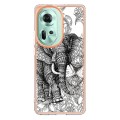 For OPPO Reno11 5G Global Electroplating Marble Dual-side IMD Phone Case(Totem Elephant)